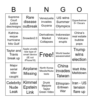 2024 Bingo Card