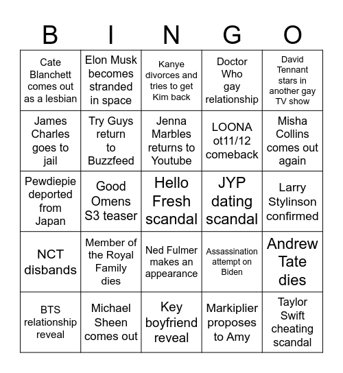 2024 Bingo Card