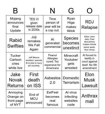 2024 Bingo Card