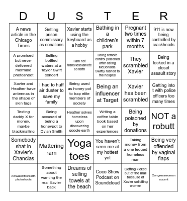 2023 Dusty Bingo Board Bingo Card