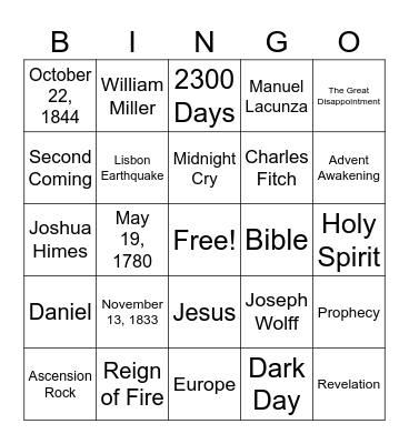 The Great Advent Awakening Bingo Card