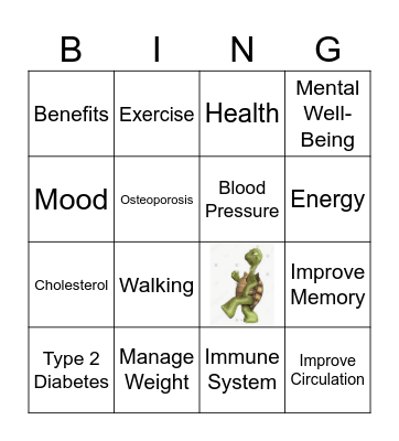 Why is Exercising Important? Bingo Card