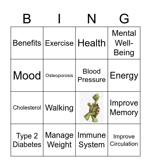 Why is Exercising Important? Bingo Card