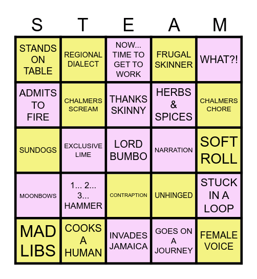 STEAMED HAMS BINGO Card