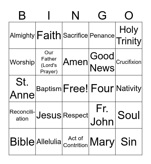 Second Grade Bingo Card