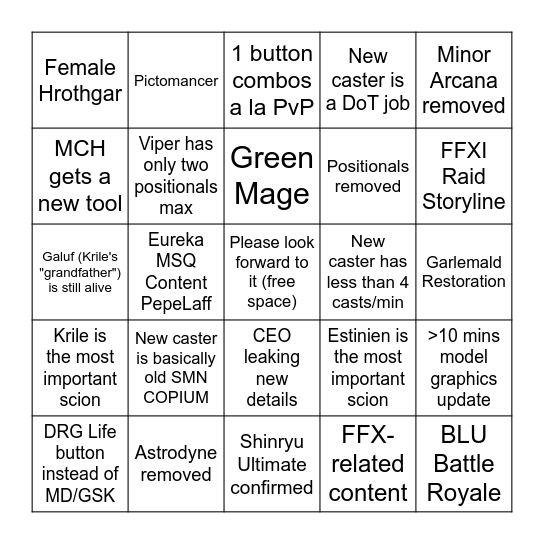 JP Fanfest 2024 Keynote Bingo Card