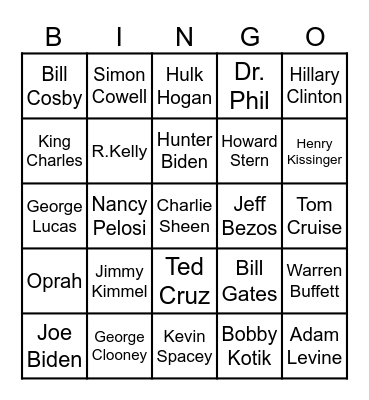 EPSTEIN BINGO Card