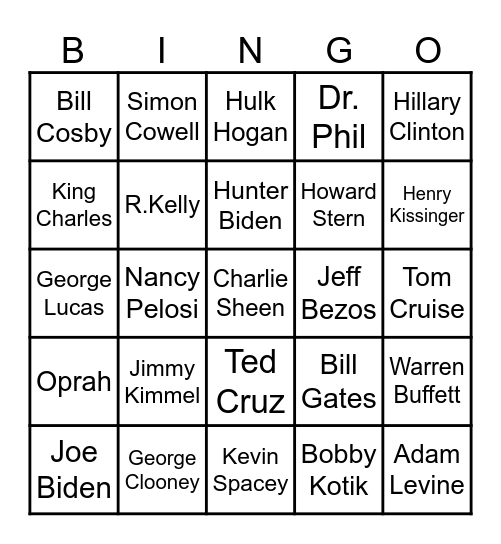 EPSTEIN BINGO Card