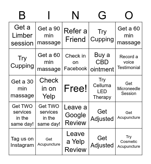 Simple Health Office Bingo Card