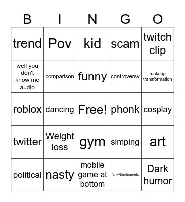 YTSHORTS Bingo Card