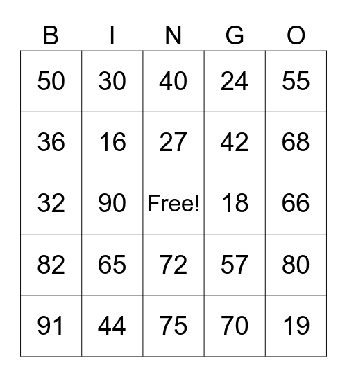 +/- with regrouping Bingo Card