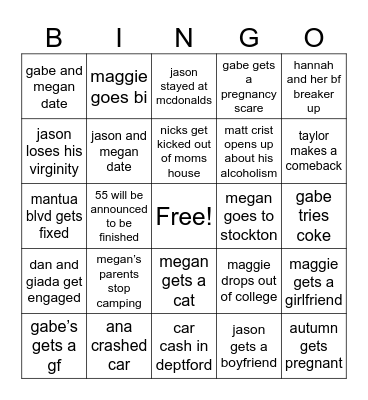 personal 2024 Bingo Card