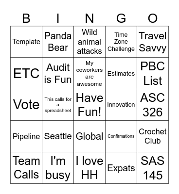 Audit Bingo Card