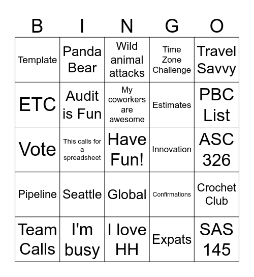 Audit Bingo Card