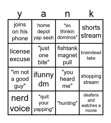 Chogus Bingo Card