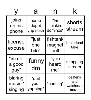 Chogus Bingo Card