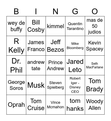 Epstein Extravaganza 2024 Bingo Card