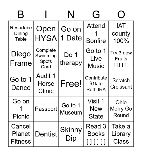 Happy 2024 Bingo Card