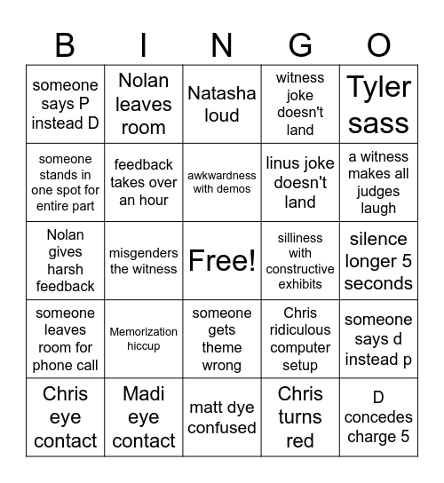 Scrim 1 Bingo Card