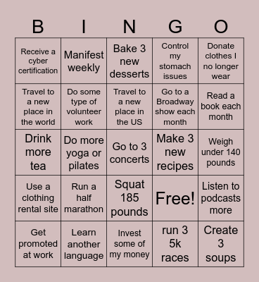 Emma’s 2024 Bingo Card Bingo Card