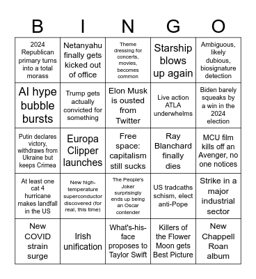 2024 Bingo Card Bingo Card