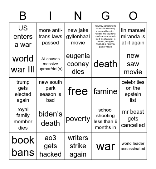 2024 PREDICTIONS ^_^ Bingo Card