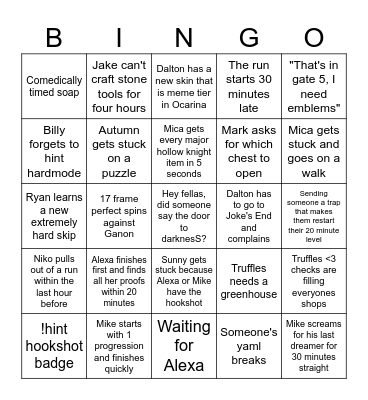 Archipelago Bingo Card