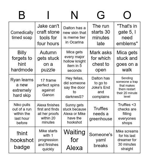 Archipelago Bingo Card