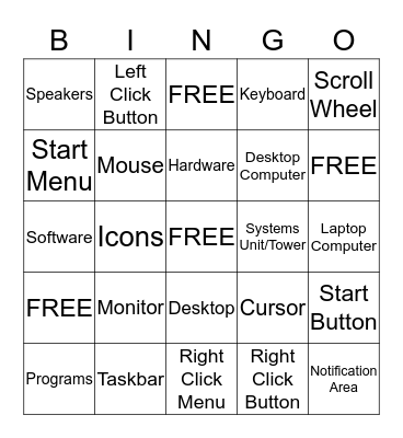 PC for Beginners Bingo Card