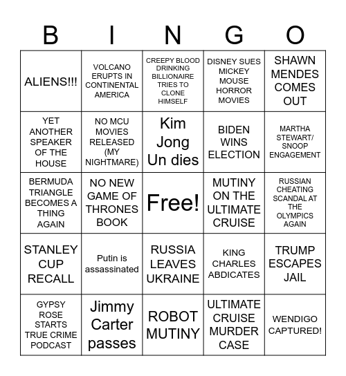 2024 Bingo Card Bingo Card