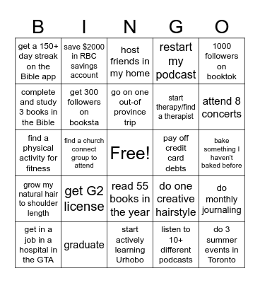 2023 Bingo Card Bingo Card