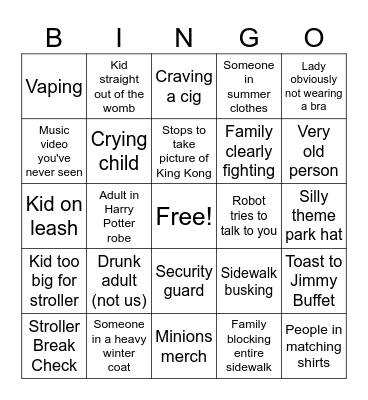 City Walk Bingo Card