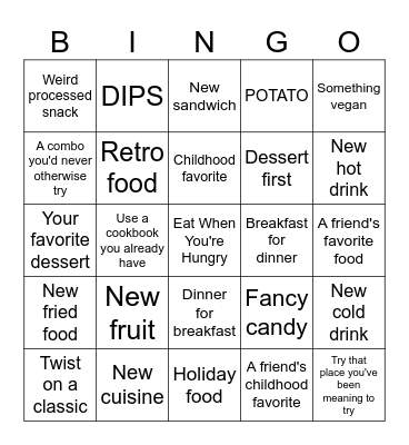 Eating Bingo 2024 Bingo Card