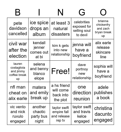 2024 bingo card Bingo Card