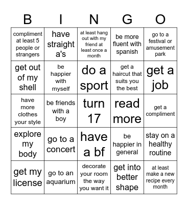 2024 do's Bingo Card
