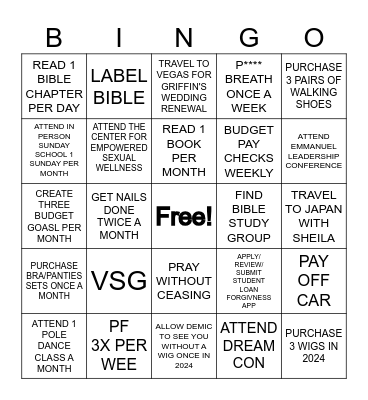 DRONA'S 2024 BINGO CARD Bingo Card