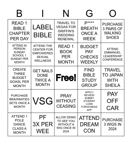 DRONA'S 2024 BINGO CARD Bingo Card