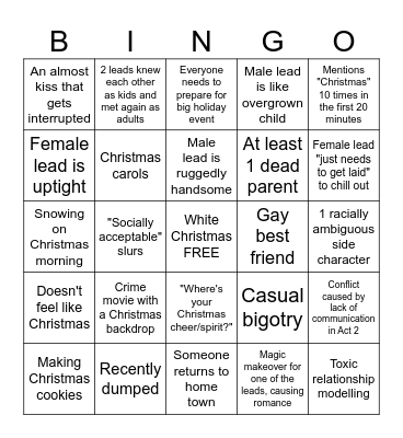 Holiday In Handcuffs Bingo Card