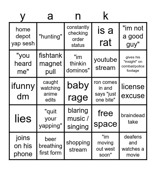 Chogus Bingo Card