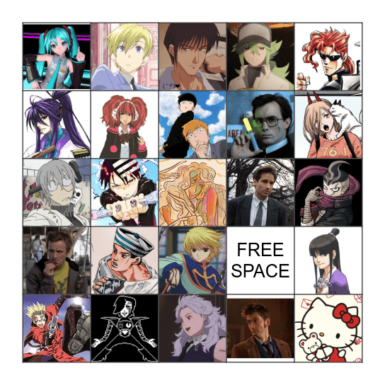 Favorite Character Bingo Card