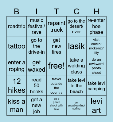 olivia’s 2024 bingo Card
