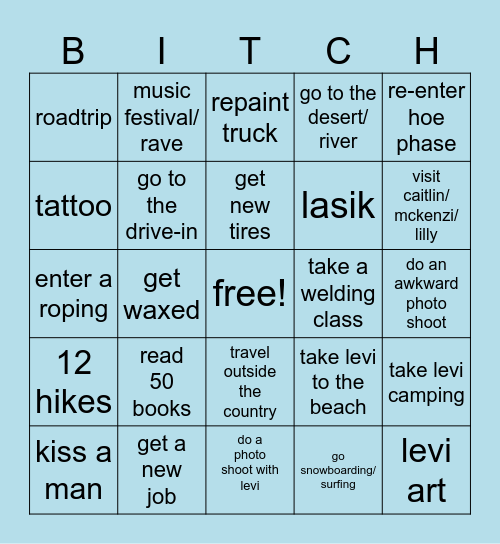 olivia’s 2024 bingo Card