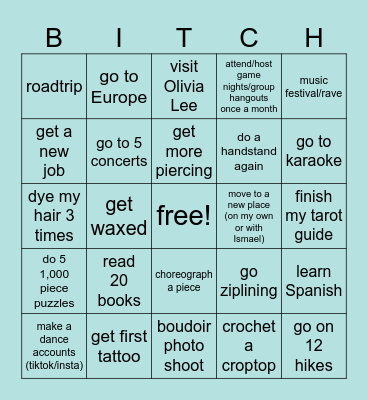 Lillie's 2024 Bingo Card