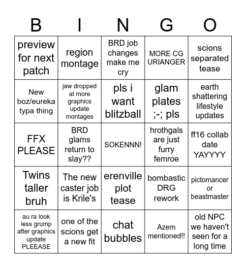 Fanfest BINGO! Bingo Card