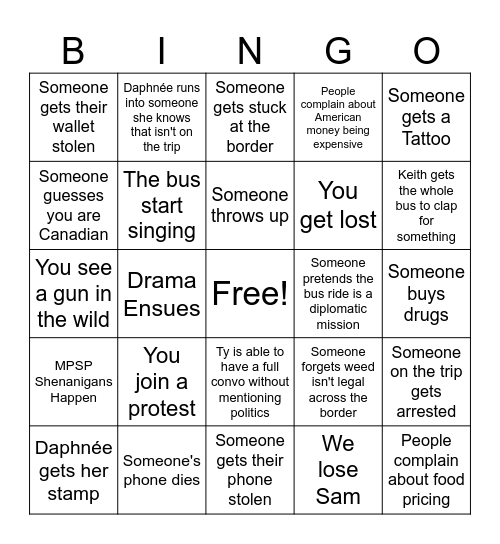 New York! New Me ! Bingo Card