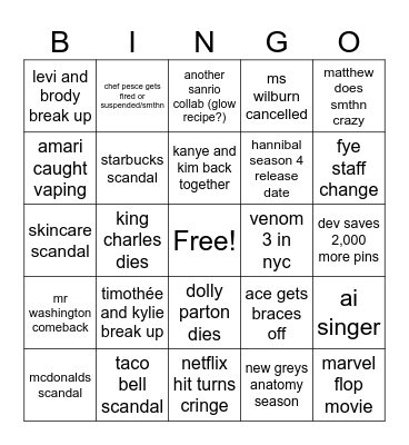 2024 bingo Card