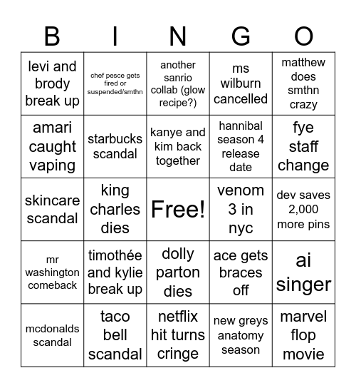 2024 bingo Card