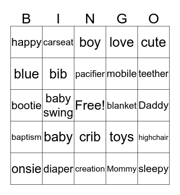 BABY BINGO Card