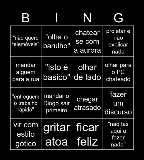 Pepe Bingo Card