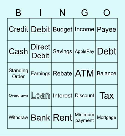 Money Bingo Card